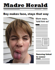 boy makes face